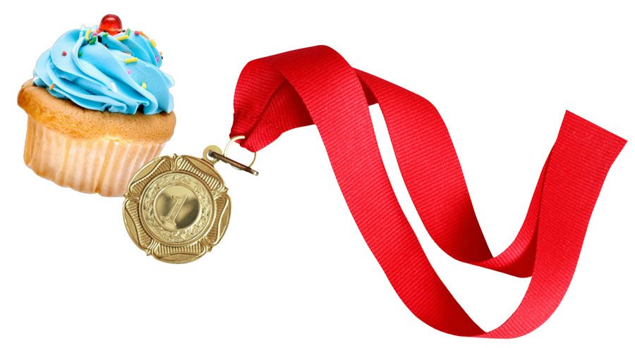 Cupcake and Winner's medal