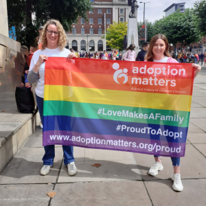Adoption Matters fly the adoption flag high at Leeds Pride 2023