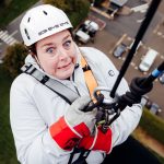 Nicki facing her fears abseiling for Adoption Matters