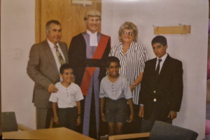 Adoption Matters Charity Ambassaodor Dez Derry with his adoptive family