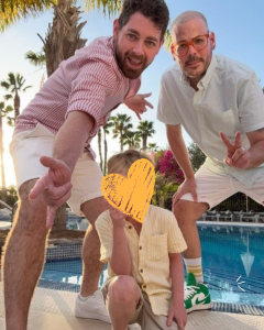 Morgan and Derry adopted their son Zac, aged five.