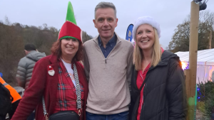 Sue Spruce and Elaine Trohear of Adoption Matters between Andrew Pass of John Pass Jewellers 